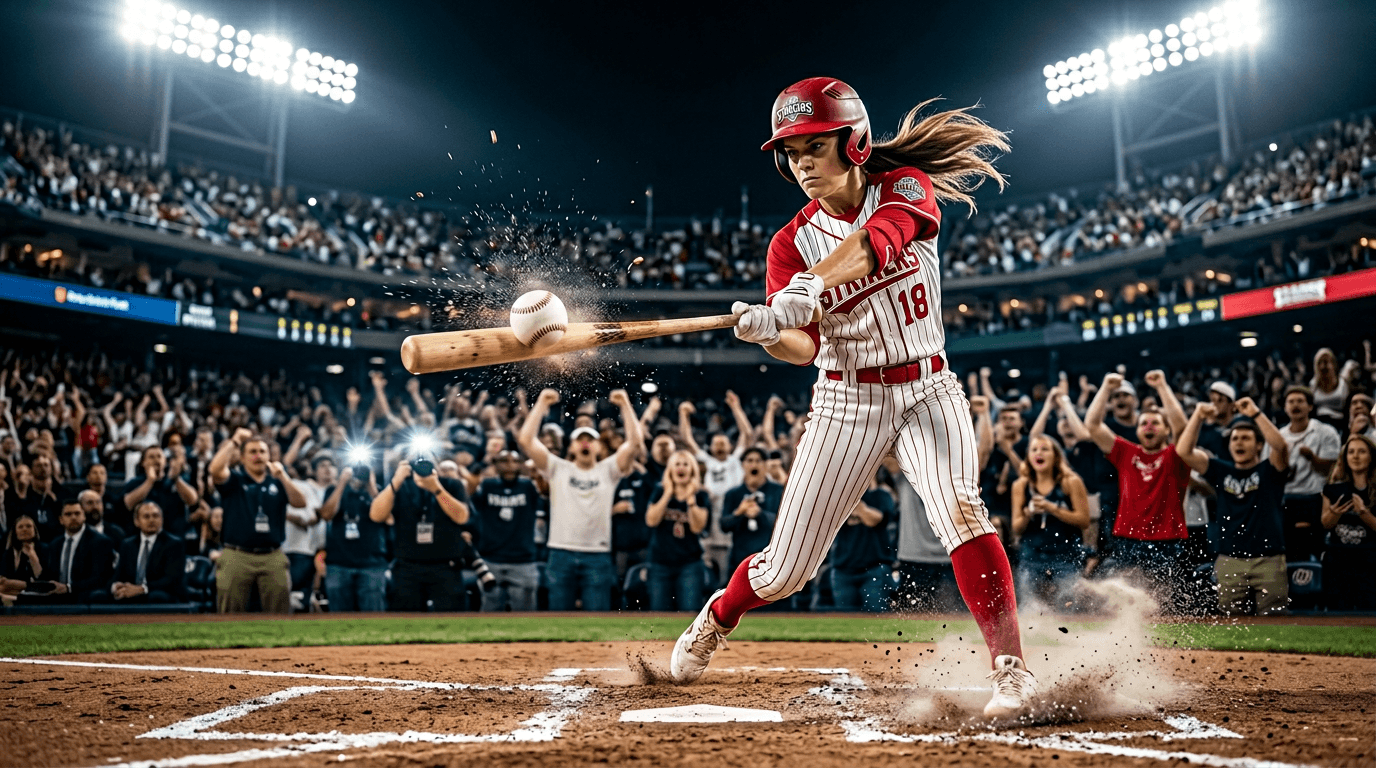 Mia Torres Baseball action photo