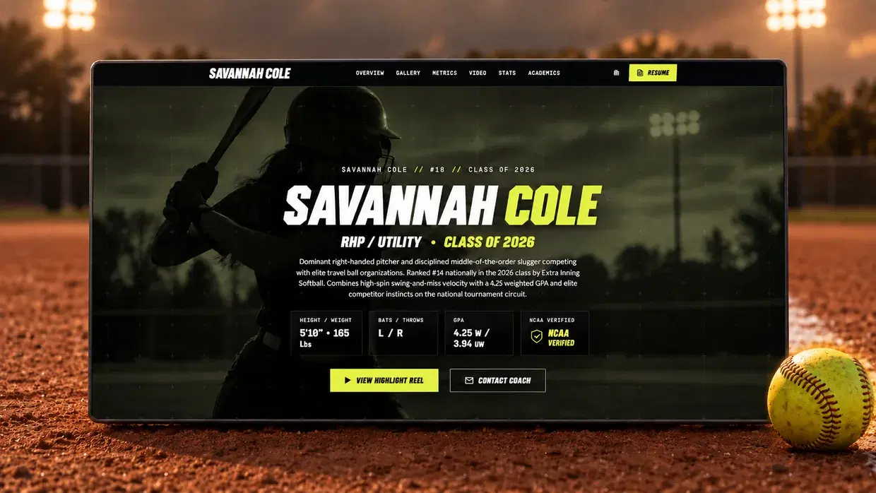 Softball Prospect Template